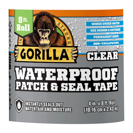 Gorilla Glue Gorilla 4 in. x 8 ft. Waterproof Repair Tape, Clear GO9516
